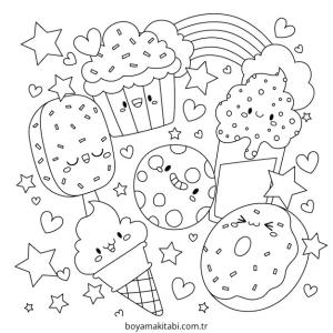 Tatlı boyama sayfası – basit çizim, kolay boyama
