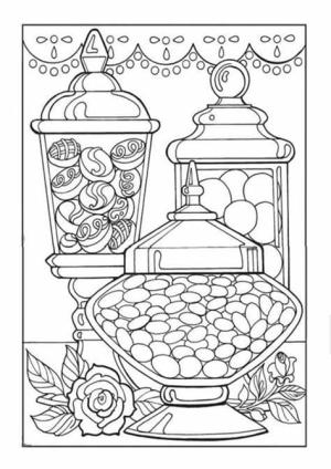 Tatlılar ve Şekerler boyama sayfası,  coloring page, Çocuklar İçin Yazdır Tatlılar ve Şekerler, 