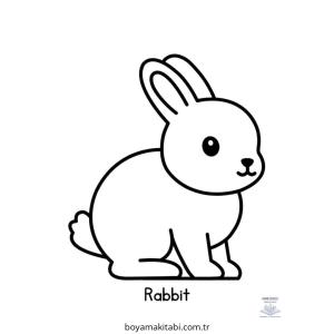 Tavşan boyama sayfası – el becerilerini geliştirir, boyama çalışması