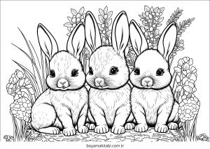 Tavşan boyama sayfası – boyama etkinliği, çocuk aktivitesi