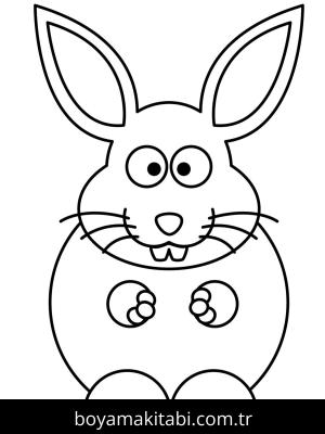 Tavşan boyama sayfası, Rabbits coloring page, , Cartoon Bunny 1 Coloring Page_Optimized