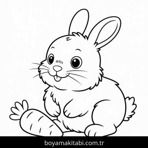 Tavşan boyama sayfası – çocuk aktivitesi, PDF indir