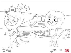 Tavşan boyama sayfası, Rabbits coloring page, , rabbits doctor animal 