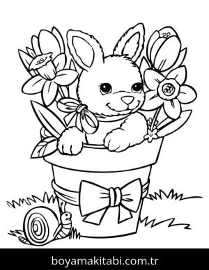 Tavşan boyama sayfası – el becerilerini geliştirir, boyama çalışması