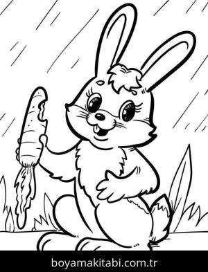 Tavşan boyama sayfası – okul öncesi, evde etkinlik