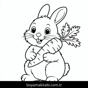 Tavşan boyama sayfası – evde etkinlik, ücretsiz yazdır