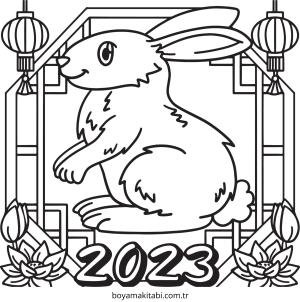 Tavşan boyama sayfası – sevimli karakter, sanatsal çalışma