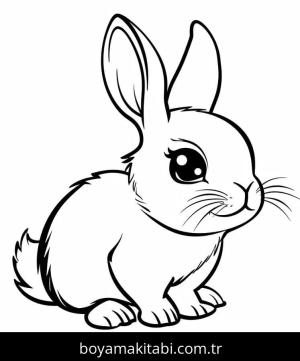 Tavşan boyama sayfası – sevimli karakter, sanatsal çalışma