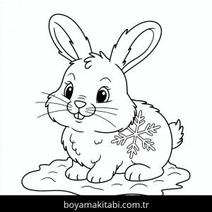 Tavşan boyama sayfası – sevimli karakter, sanatsal çalışma