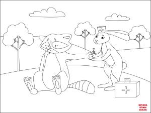 Tavşan boyama sayfası, Rabbits coloring page, , rabbits doctor animal 