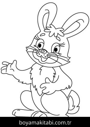 Tavşan boyama sayfası, Rabbits coloring page, , Cartoon Bunny Coloring Page_Optimized