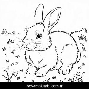 Tavşan boyama sayfası – eğitici aktivite, yaratıcılık