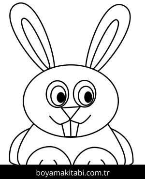Tavşan boyama sayfası, Rabbits coloring page, , Cartoon Rabbit Coloring Page 1_Optimized