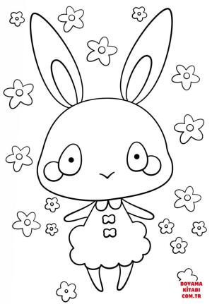 Tavşan boyama sayfası, Rabbits coloring page, , rabbits kawaii bunny girl 