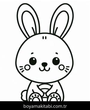 Tavşan boyama sayfası – boyama etkinliği, çocuk aktivitesi