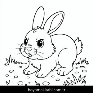 Tavşan boyama sayfası – el becerilerini geliştirir, boyama çalışması