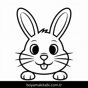 Tavşan boyama sayfası – eğlenceli etkinlik, el becerilerini geliştirir