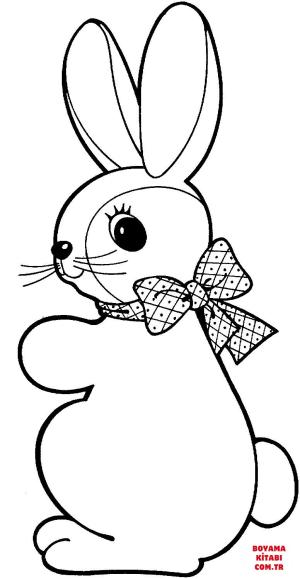 Tavşan boyama sayfası, Rabbits coloring page, , rabbits cute rabbit with ribbon 