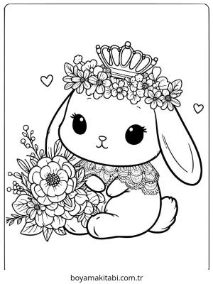 Tavşan boyama sayfası – çocuklar için, çizgi film temalı