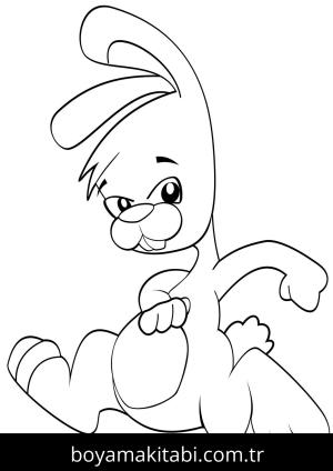 Tavşan boyama sayfası, Rabbits coloring page, , Running Bunny Coloring Page_Optimized