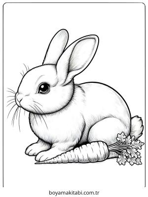 Tavşan boyama sayfası – el becerilerini geliştirir, boyama çalışması