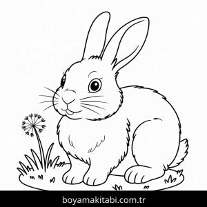 Tavşan boyama sayfası – okul öncesi, evde etkinlik