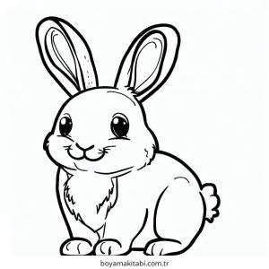 Tavşan boyama sayfası – okul öncesi, evde etkinlik