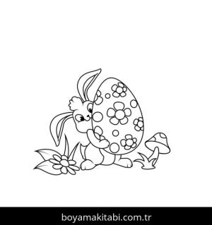 Tavşan boyama sayfası, Rabbits coloring page, , Cute Easter Bunny And Egg