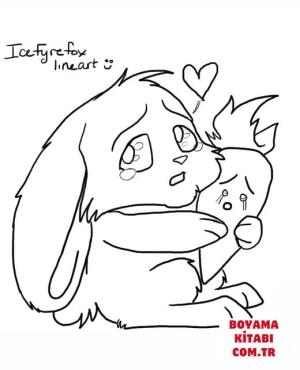 Tavşan boyama sayfası, Rabbits coloring page, , rabbits chibi bunny with carrot 