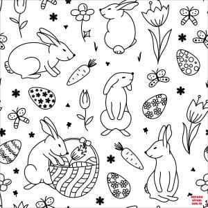 Tavşan boyama sayfası, Rabbits coloring page, , rabbits easter pattern 