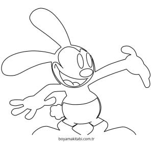 Tavşan boyama sayfası – çocuklar için, çizgi film temalı