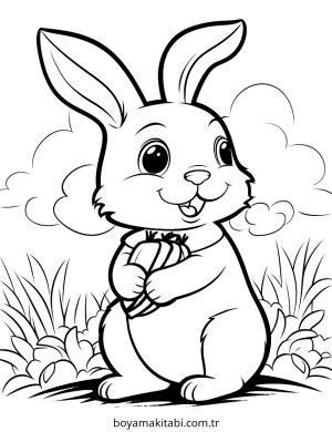 Tavşan boyama sayfası – boyama etkinliği, çocuk aktivitesi