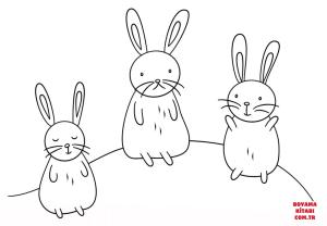 Tavşan boyama sayfası, Rabbits coloring page, , rabbits kawaii bunnies 