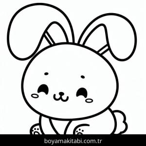 Tavşan boyama sayfası – çizgi film temalı, basit çizim