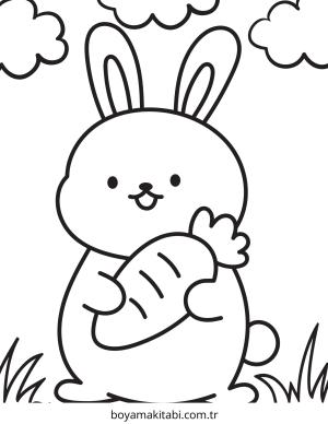 Tavşan boyama sayfası – keyifli zaman, renkli çizimler