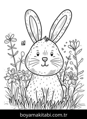 Tavşan boyama sayfası – keyifli zaman, renkli çizimler