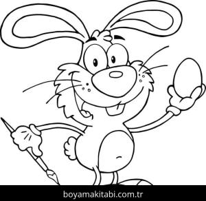 Tavşan boyama sayfası, Rabbits coloring page, , Rabbit Is Drawing Egg