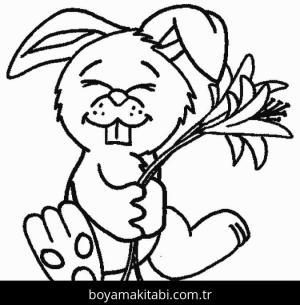 Tavşan boyama sayfası – renkli çizimler, okul öncesi