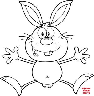 Tavşan boyama sayfası, Rabbits coloring page, , rabbits happy rabbit jumping 