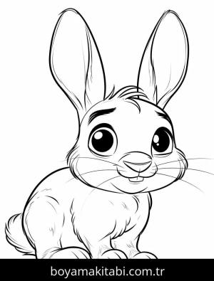 Tavşan boyama sayfası – el becerilerini geliştirir, boyama çalışması