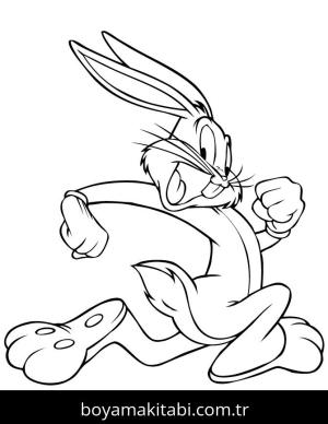 Tavşan boyama sayfası, Rabbits coloring page, , Running Rabbit