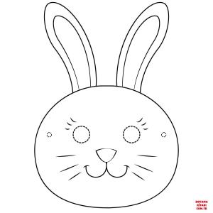 Tavşan boyama sayfası, Rabbits coloring page, , rabbits bunny mask 