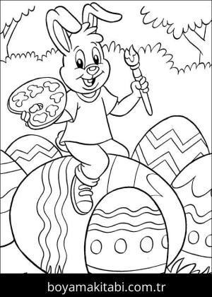 Tavşan boyama sayfası, Rabbits coloring page, , Cute Rabbit Paint Easter Egg00