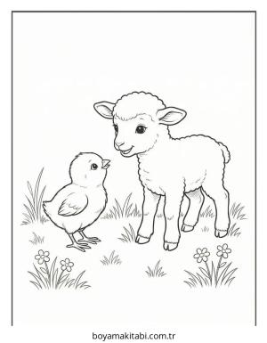Tavuk boyama sayfası – el becerilerini geliştirir, boyama çalışması