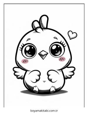 Tavuk boyama sayfası – renkli çizimler, okul öncesi