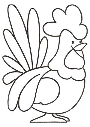 Tavuk boyama sayfası,  coloring page, Sevimli Horoz, 