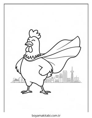 Tavuk boyama sayfası – okul öncesi, evde etkinlik