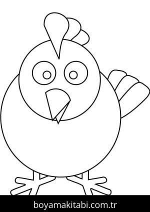 Tavuk boyama sayfası – sevimli karakter, sanatsal çalışma