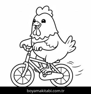 Tavuk boyama sayfası – sanatsal çalışma, çocuklar için