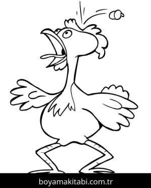 Tavuk boyama sayfası – çocuk aktivitesi, PDF indir